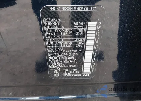 2025 Infiniti Qx55 Luxe Awd из США, поврежденный, VIN 3PCAJ5JR4SF100585